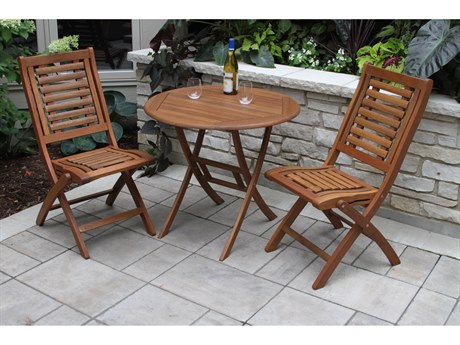 Outdoor Interiors Eucalylptus Wood Dining Set