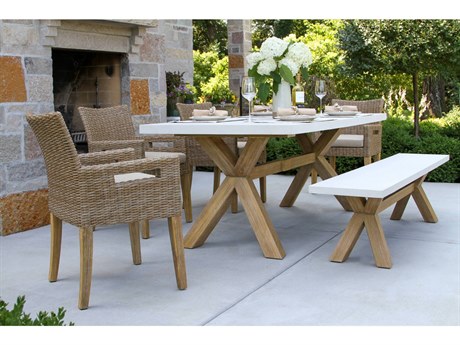 Outdoor Interiors Eucalylptus Wood Dining Set