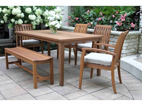 Outdoor Interiors Eucalylptus Wood Dining Set