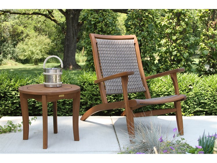 Outdoor Interiors Eucalylptus Wood Rope Lounge Set 2