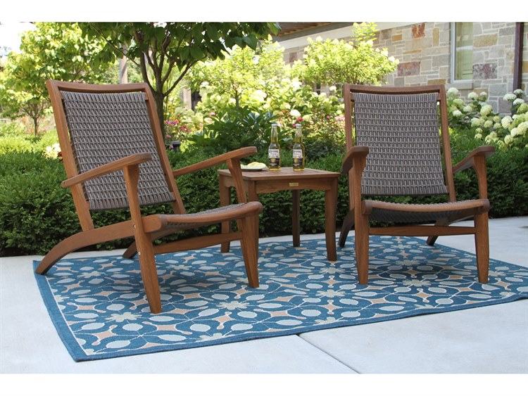 Outdoor Interiors Eucalylptus Wood Rope Lounge Set 7