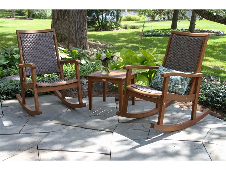 Outdoor Interiors Eucalylptus Wood Rope Lounge Set 9