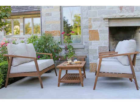Outdoor Interiors Eucalyptus 4pc Modern Seating Group