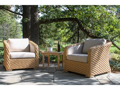Outdoor Interiors Sahara Wicker Conversation Patio Lounge Set