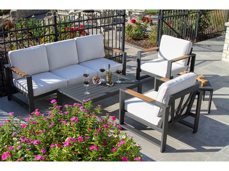 Outdoor Interiors Sienna Aluminum Cushion Lounge Set
