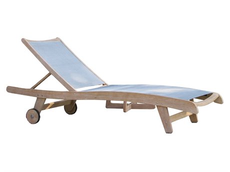 Outdoor Interiors Antique Wash Eucalyptus & Sling Chaise Lounger