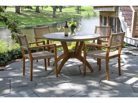Outdoor Interiors Teak Rope Dining Set