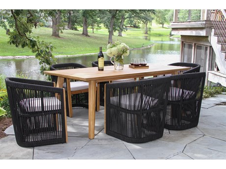 Outdoor Interiors Teak Rope Dining Set