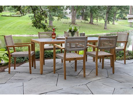 Outdoor Interiors Teak Rope Dining Set