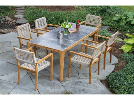 Outdoor Interiors Teak Rope Dining Set