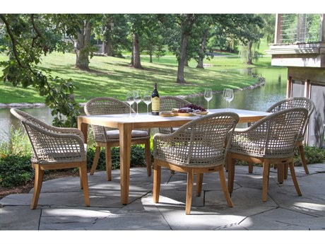 Outdoor Interiors Teak Rope Dining Set