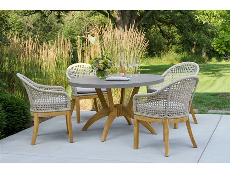 Outdoor Interiors Teak Rope Dining Set