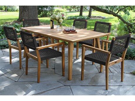 Outdoor Interiors Teak Rope Dining Set