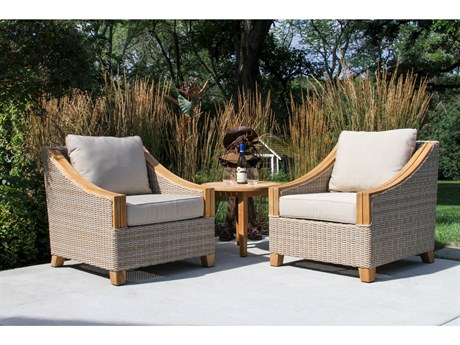 Outdoor Interiors Teak Cushion Lounge Set