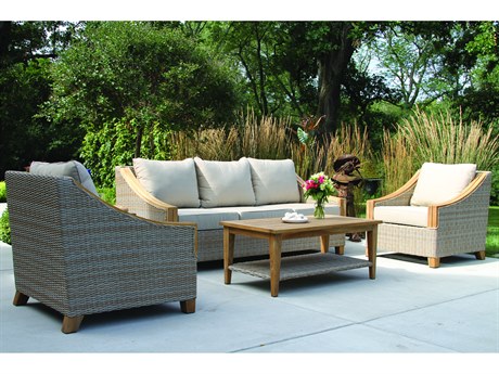 Outdoor Interiors Teak Cushion Lounge Set
