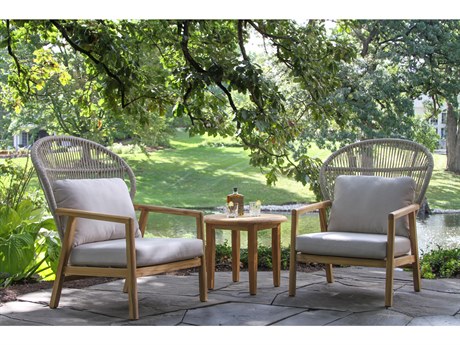Outdoor Interiors Teak Cushion Lounge Set