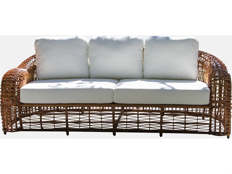 Outdoor Interiors On the Vine Wicker Sofa w Sunbrella