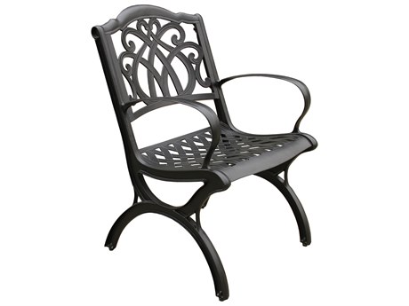 Oakland Living Cast Aluminum Black Patio Dining Chair
