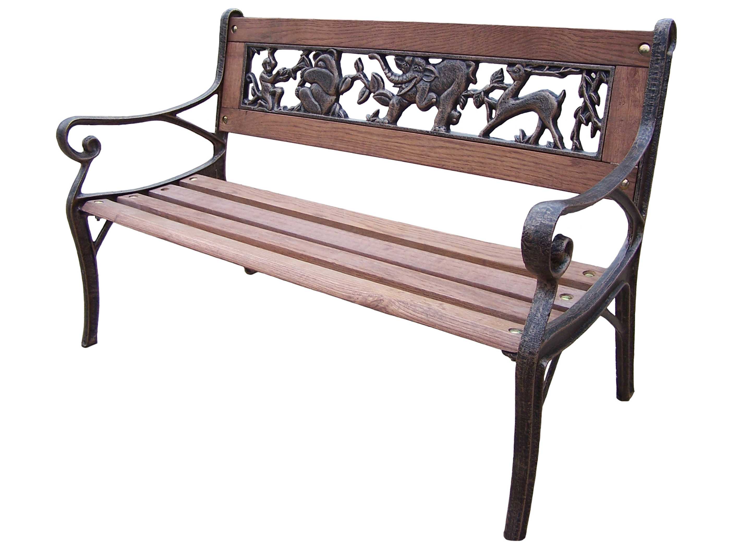 Oakland Living Animals Cast Iron Garden Decorative Bench with Animal