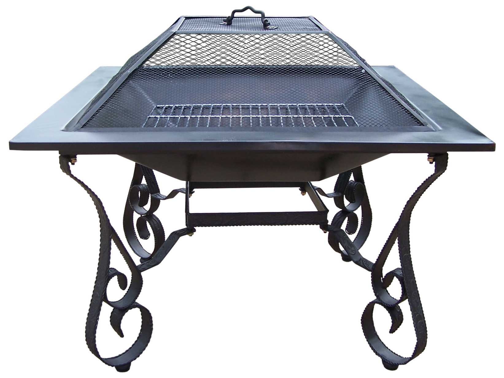 Oakland Living Victoria Extrunded Iron 33 Square Fire Pit With Grill