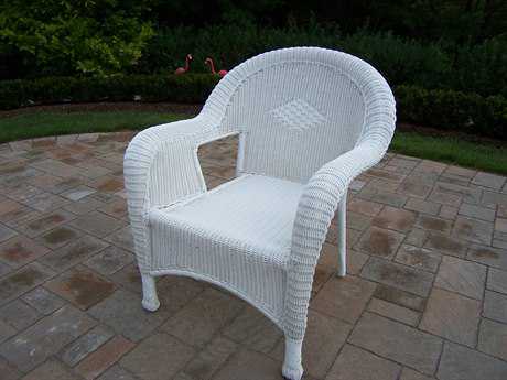 Loveseats Oakland Living Resin Wicker Loveseat White   OL90030C2WT 