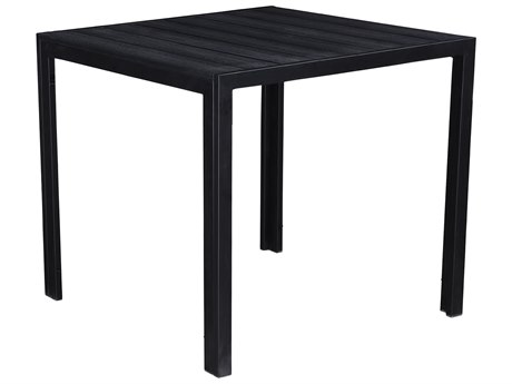 Oakland Living Black Steel Faux Wood, 32 Square Dining Table
