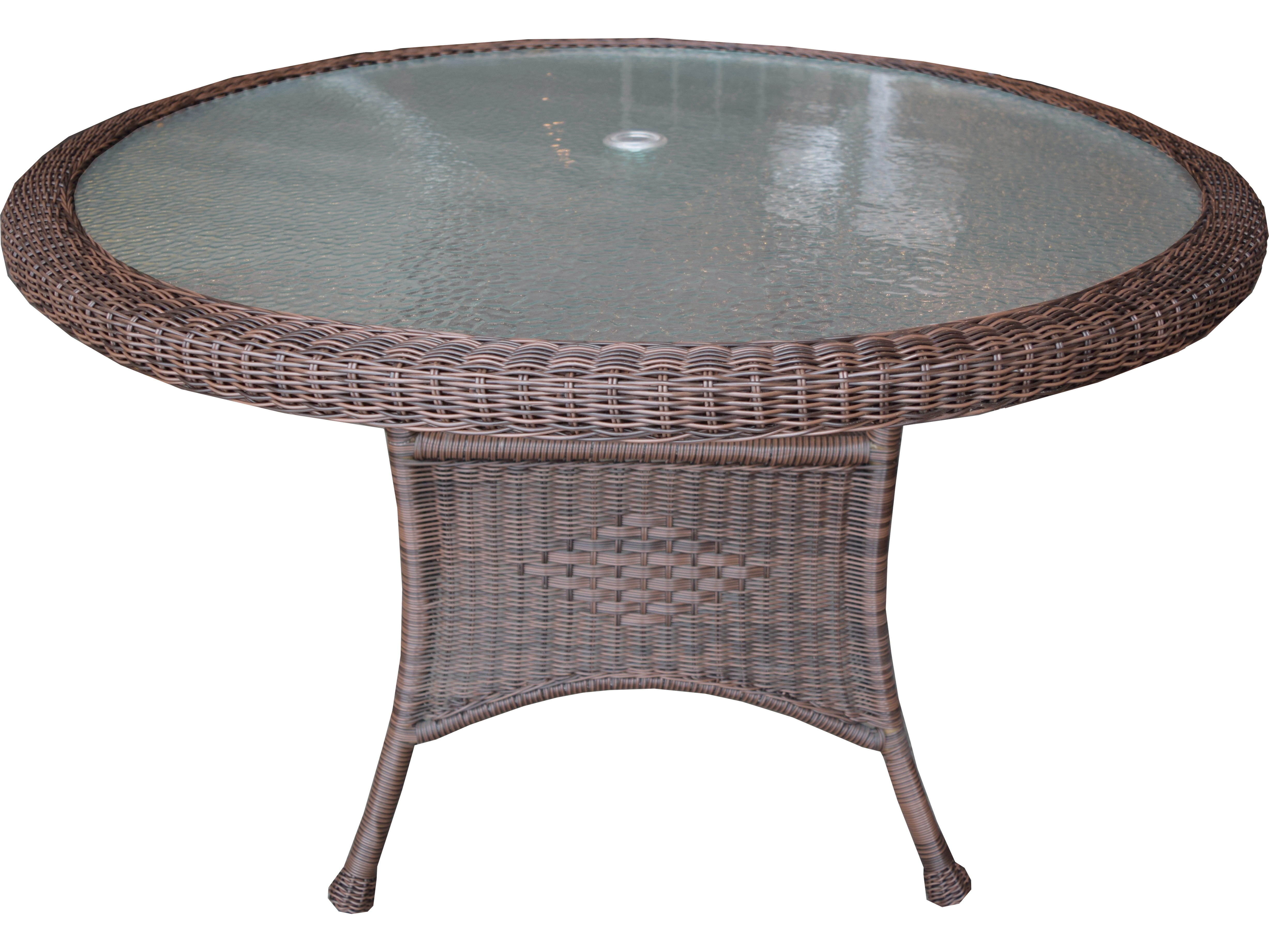 Oakland Living Coffee Wicker 48''Wide Round Dining Table | OL9999TABLECF