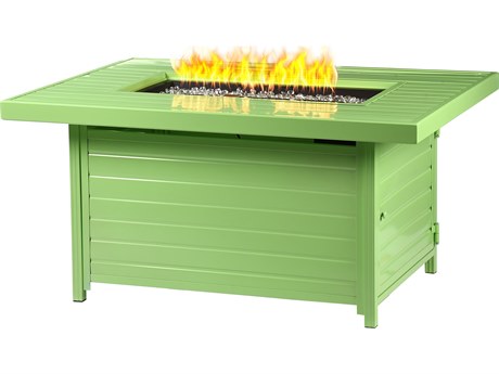 Oakland Living Rectangular Aluminum Propane Outdoor Fire Pit Table