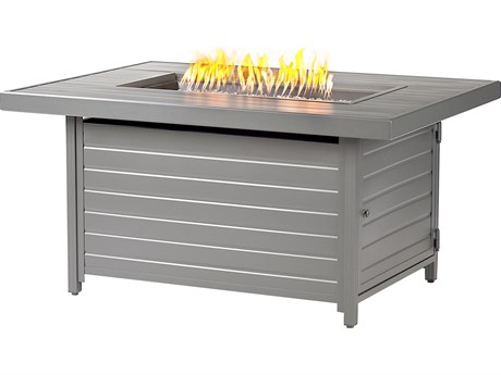 Oakland Living Rectangular Aluminum Propane Outdoor Patio Fire Pit Table
