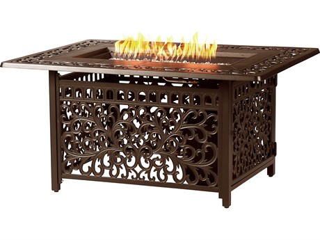 Oakland Living Rectangular Aluminum Propane Patio Fire Pit Table