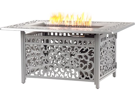 Oakland Living Rectangular Aluminum Propane Outdoor Fire Pit Table