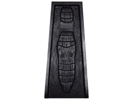 Oakland Living Black Alligator Crocodile Cast Aluminum Downspout Gutter 24'' Splash Block
