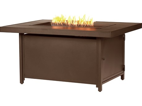 Oakland Living Rectangular Aluminum Propane Outdoor Fire Pit Table