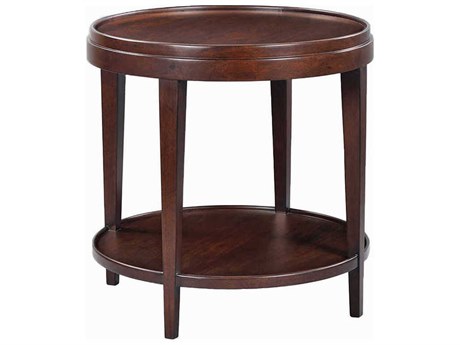 Oliver Home Liz Round Wood Chocolate End Table