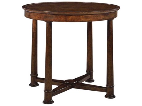 Oliver Home Pillar Round Wood Country End Table