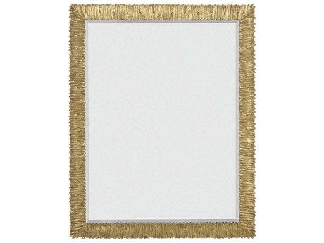 Oliver Home Oceanside Gold Leaf Rectangular Wall Mirror