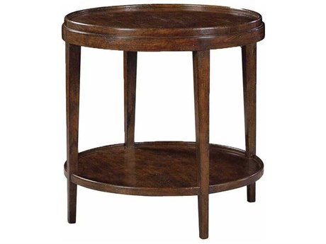 Oliver Home Liz Round Wood Country End Table