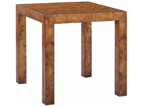 Oliver Home Parson Square Wood Rustic Burl End Table
