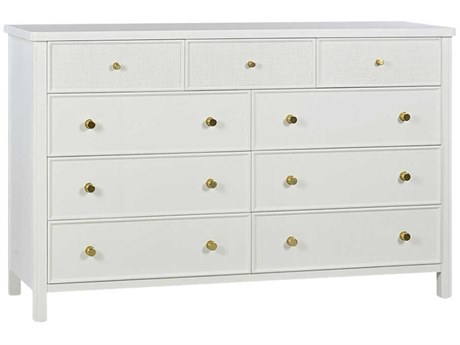 Oliver Home Canna White Solid Wood Double Dresser