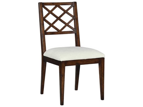Oliver Home Diamond-I Acacia Wood Brown Upholstered Armless Dining Chair