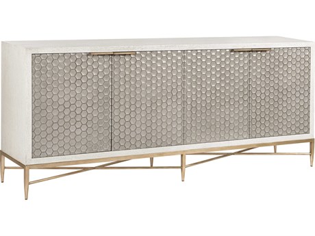 Oliver Home Honeycomb 85" Sand Sideboard