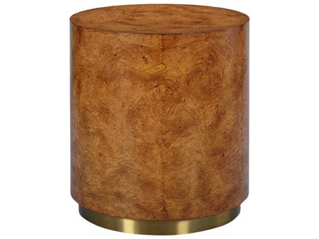 Oliver Home Regis Round Wood Chestnut Burl End Table