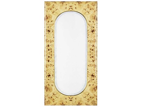 Oliver Home Portal Natural Burl Rectangular Wall Mirror