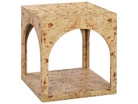 Oliver Home Arch Square Wood Natural Burl End Table