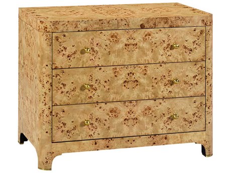 Oliver Home Roland 3-Drawers Burlwood Nightstand