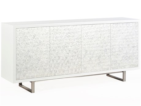 Oliver Home Capiz 78" Acacia Wood Ghost Sideboard