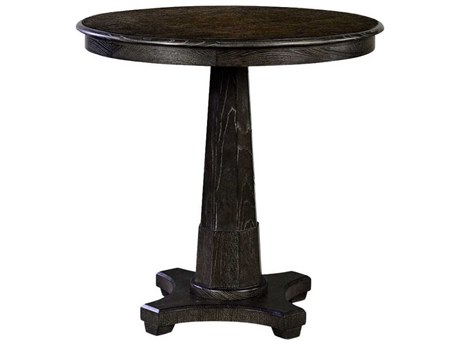 Oliver Home Lancaster Round Wood Midnight Dining Table