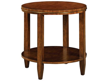Oliver Home Antioch Round Wood Country End Table