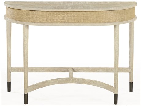 Oliver Home Kirkwood Demilune Wood Himalaya Console Table
