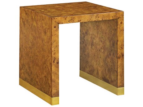 Oliver Home Anaheim Square Wood Rustic Burl End Table